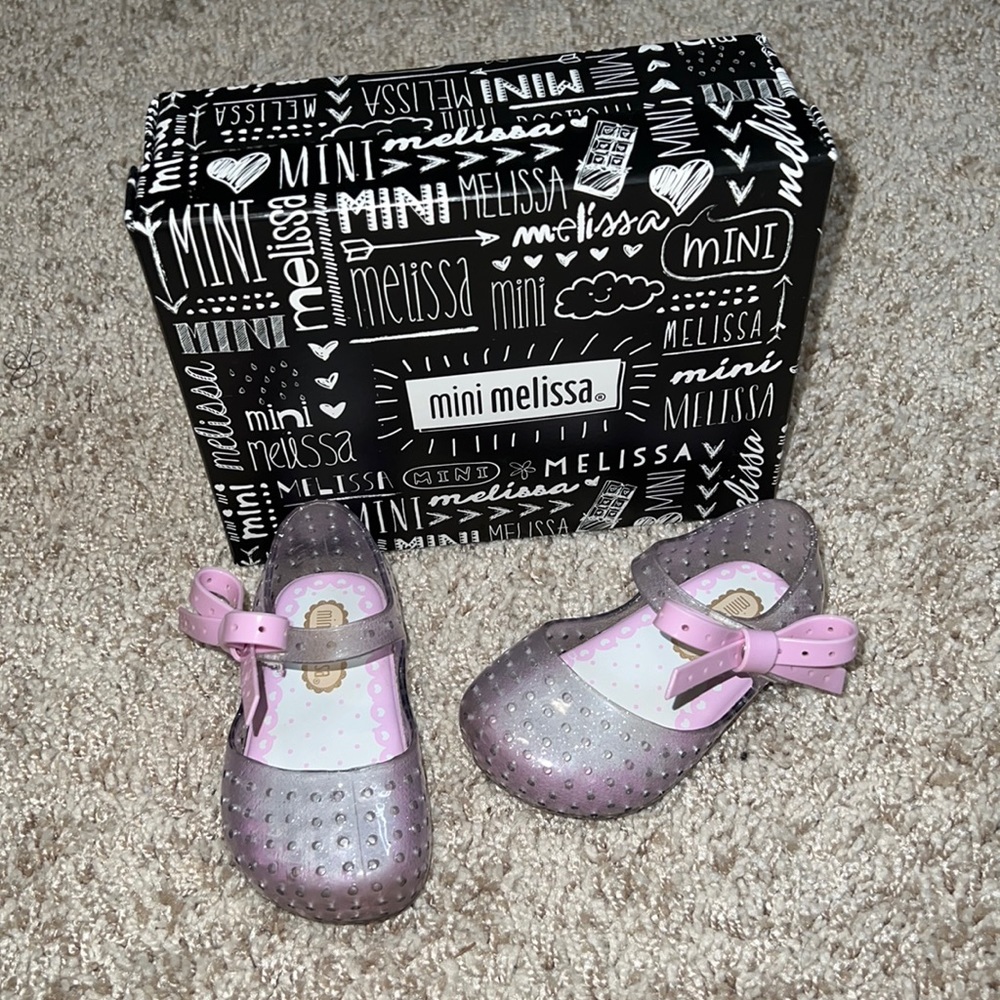 Mini Melissa Clear Glitter Mary Jane Flats
